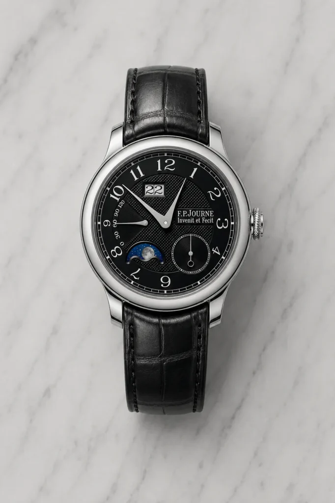 AUTOMATIQUE LUNE BLACK LABEL Blackened guilloché Silver Dial Platinum (40mm) - AL2