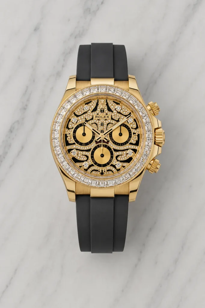 Cosmograph Daytona Eye of the Tiger Yellow Gold w Diamond Bezel & Dial Markers (40mm) - 116588TBR