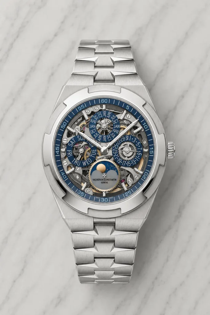 Overseas Ultra Thin Perpetual Calendar Skeleton White Gold Sapphire Dial (41.5mm) - 4300V220G