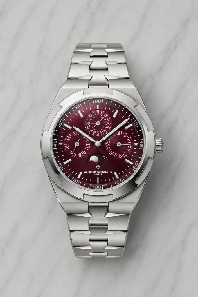 Overseas Ultra Thin Perpetual Calendar White Good Burgundy Dial (41.5mm)